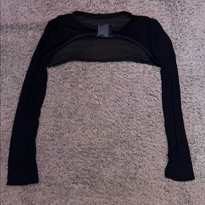 Black Women's Long Sleeve Mesh Shrug